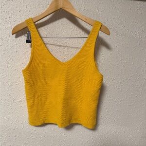 Marine Layer Finley Sweater Tank V neck Vibrant Yellow Knit Tank Top
